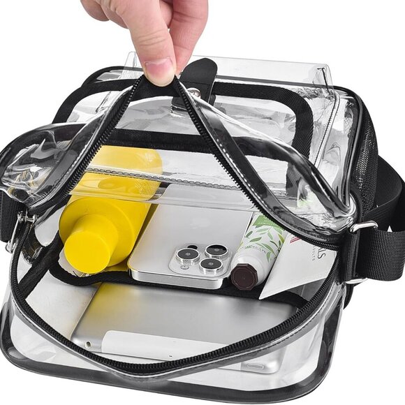 Clear Crossbody Bag for Stadium Events & Concerts - Adjustable Shoulder Strap Pu - Picture 9 of 9